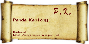 Panda Kaplony névjegykártya